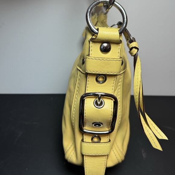 Vintage Coach Zoe Hobo Shoulder Bag Yellow Leather Y2K - Picture 5 of 14